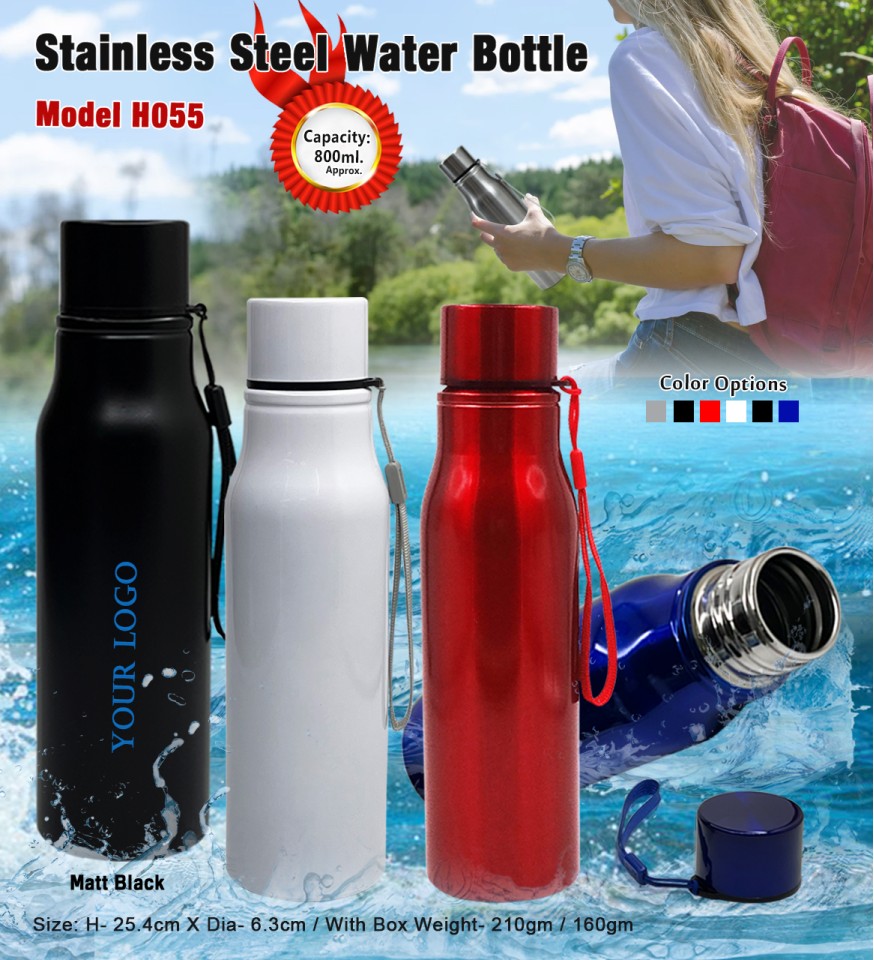 800ml Stainless Steel Water Bottle | Leak-Proof & Branded – H055